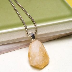 Raw Citrine artisan made necklace